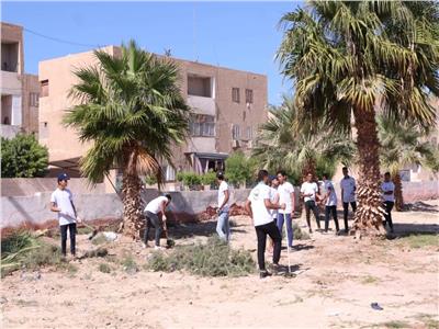 شباب مبادرة «مصر الجميلة » ينظفون حديقة الزهور بطور سيناء  