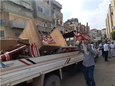 رفع ٤٣٠ حالة إشغال طريق وإزالة كشك مخالف بمركز ومدينة دمنهور 