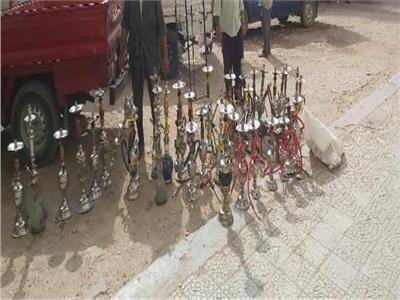 غلق عدد من المقاهي المخالفة ومصادرة 33 شيشة بمحافظة الشرقية