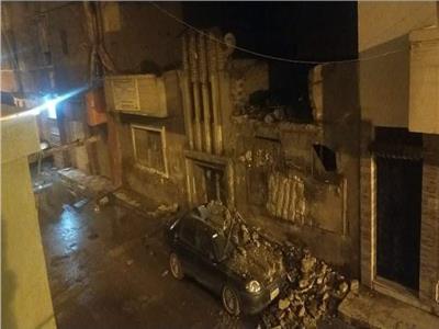انهيار «بلكونة» منزل بسبب الأمطار في طنطا