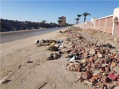 صور| القمامة والحيوانات النافقة تحاصر سور جامعة الأزهر بأسيوط