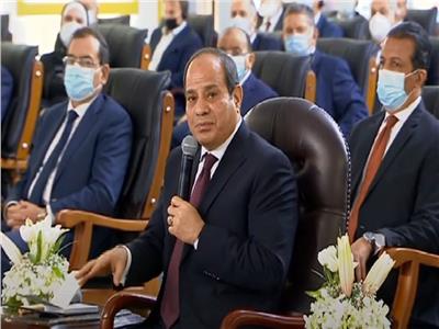 فيديو| الرئيس السيسي للمصريين: لازم نخلي بالنا من كل نقطة مياه