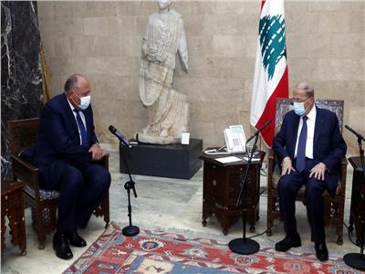 شكري يسلم الرئيس اللبناني رسالة تضامن من الرئيس السيسي