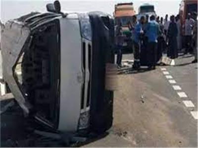 إصابة 11 في حادث انقلاب سيارة على طريق المحلة كفر الشيخ