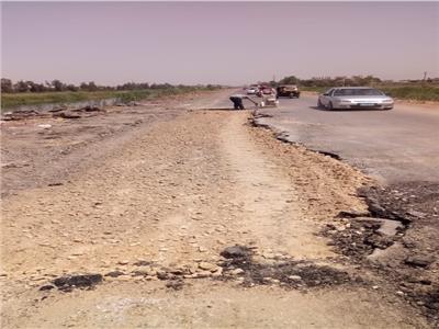 مركز المحلة يشهد أعمال دهان أعمدة الإنارة وإصلاح الطرق