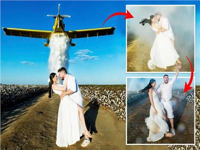 أغرب مواقف الزفاف.. عروسان يستخدمان 900 لتر ماء لالتقاط الصور 