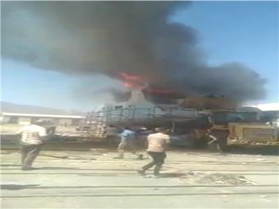 إصابة 7 أشخاص فى حريق محدود بـ«مركب» في سفاجا | فيديو