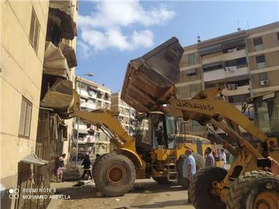 حملة مكبرة لإزالة الاشغالات والتعديات بمنطقة الأمل الجديد ببورسعيد