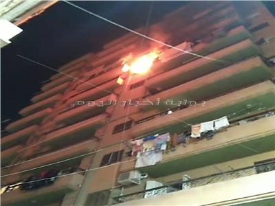 حريق هائل في شقة ببرج سكنى بمنطقة شبرا بدمنهور| صور 