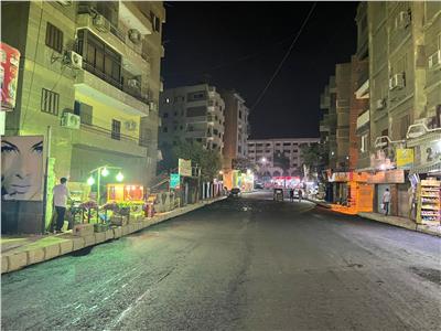 رصف شارعي زغلول والسيسي بحي الهرم | صور