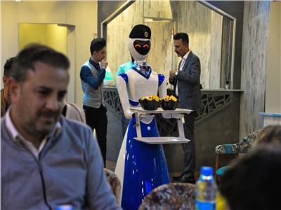 فيديو.. روبوت يُقدم الطعام ويرحب بالزائرين في العراق  