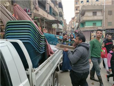 حملة موسعة لإزالة ورفع الإشغالات بشوارع بشتيل في «أوسيم» | صور