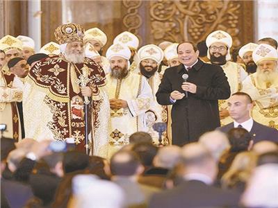 السيسى أول رئيس يحضر قداس الميلاد.. وتشييد أكبر كاتدرائية فى الشرق الأوسط
