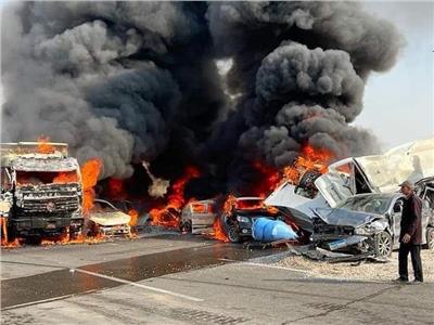 «لم يسلم أحد».. القصة الكاملة لحادث الطريق الأوسطي | صور