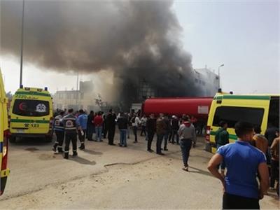 مصرع شخصين في حريق مصنع مازوت بالخانكة