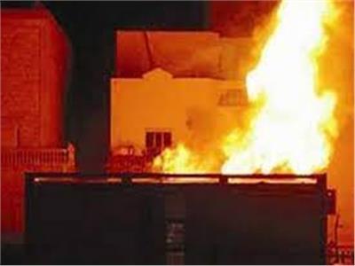 حريق هائل بسبب انفجار كشك كهرباء بجزيرة شندويل بسوهاج