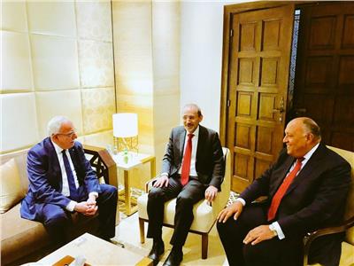 «شكري» يلتقي نظيريه الأردني والفلسطيني في اجتماعات جامعة الدولة العربية 