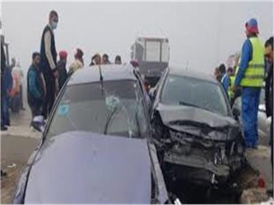 إصابة ٣ أشخاص في حادث تصادم 4 سيارات ملاكي بالشيخ زايد