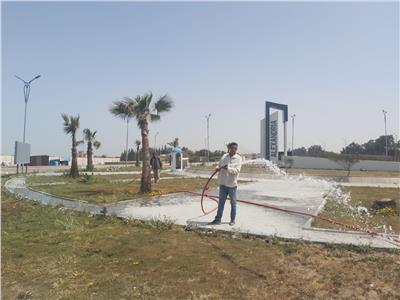 محافظ الإسكندرية يتابع مع إدارة تجميل المدينة رفع كفاءة الحدائق العامة  