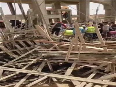 بالفيديو .. انهيار سقف مسجد تحت الإنشاء ببدر