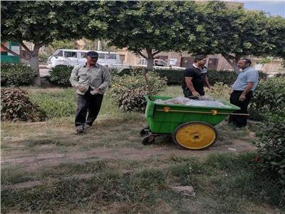رفع كفاءة الحدائق والميادين العامة بمدينة سرس الليان بالمنوفية
