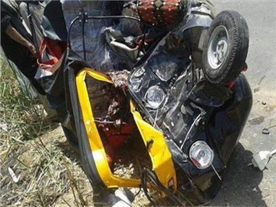 إصابة 6 طلاب في حادث تصادم توك توك بسيارة في مدينة قليوب