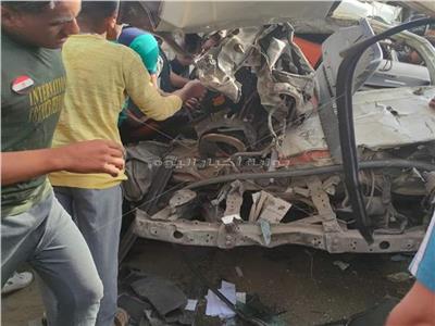 إصابة 6 أشخاص في حادث تصادم 3 سيارات بطريق مصر إسكندرية الزراعي 