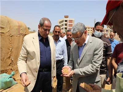 محافظ المنيا: استمرار الشون والصوامع الحكومية في استقبال القمح عقب تحقيق المستهدف 