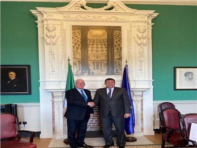 رئيس العلاقات الخارجية ببرلمان أيرلندا والسفير المصري يناقشان ملف أوكرانيا