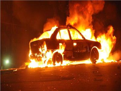 حريق يلتهم سيارة ملاكى بمنطقة الفرنوانى في شبرا الخيمة