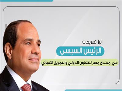 إنفوجراف | أبرز تصريحات الرئيس السيسي بمنتدى مصر للتعاون الدولي
