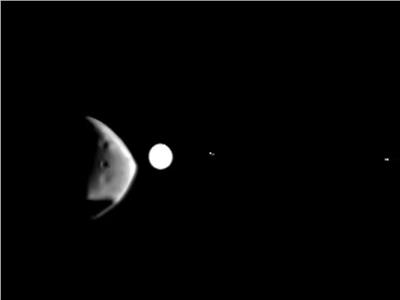 شاهد.. قمر المريخ «ديموس» يحجب المشتري وأقماره| فيديو