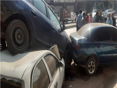 إصابة 6 أشخاص في تصادم بين 5 سيارات بمنطقة غمرة في القاهرة