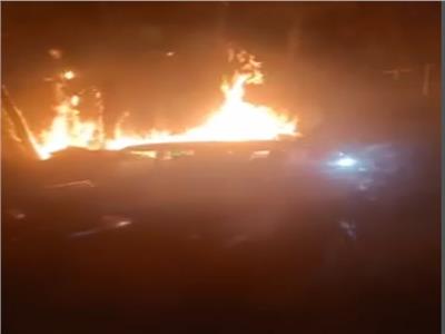 حريق في زراعات على طريق قرية «باقور» بأسيوط 