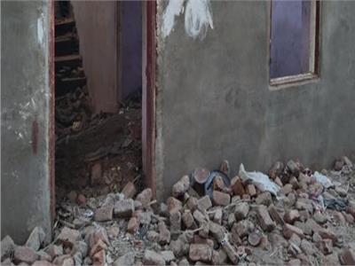 انهيار جزء من منزل في أبو قرقاص بالمنيا