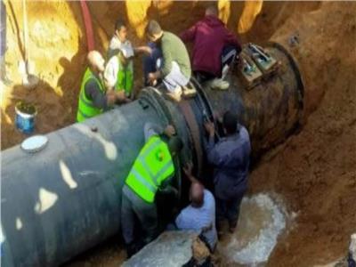 إصلاح خط مياه أسفل كوبري الجنزوري بمدينة نصر 