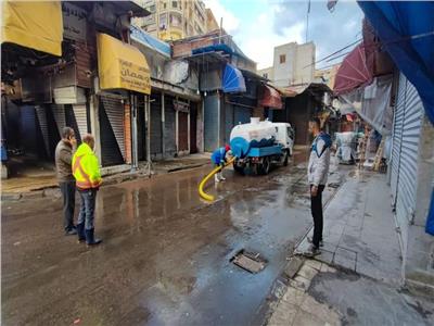 أمطار غزيرة تشهدها مناطق وسط الإسكندرية وطوارئ بالصرف الصحي