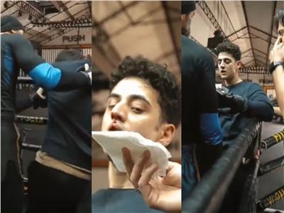 من الكواليس.. لحظة إصابة آدم الشرقاوي أثناء تحضيراته لفيلم «خمس جولات»| فيديو 