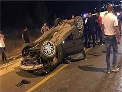 إصابة 4 أشخاص في حادث انقلاب سيارة ملاكي بأسيوط 