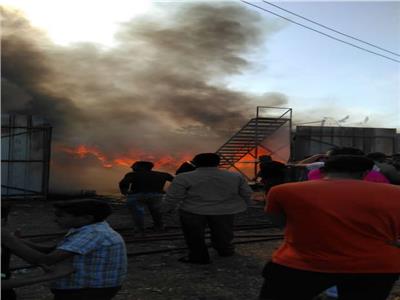 الحماية المدنية تسيطر على حريق مصنع قطن بالقناطر الخيرية