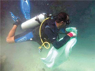 حملة نظافة تحت الماء بالبحر الأحمر| شعاب الفانوس تتوهج