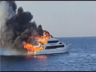 إنقاذ 15 سائحا في حريق لنش سياحي جنوب مرسى علم