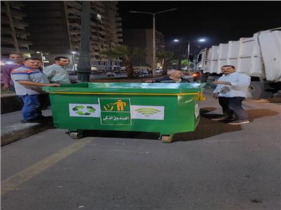 بدء تجربة تشغيل الصندوق الذكي الإلكتروني بشوارع حي ثان طنطا لجمع القمامة