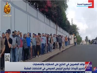 المصريون في الخارج يحررون توكيلات لتأييد ترشح السيسي في الانتخابات| فيديو