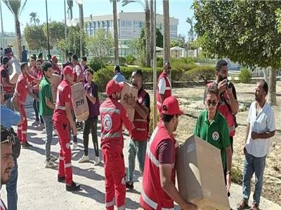 الهلال الأحمر المصري يتسلم مساعدات تركيا لدعم الفلسطينيين 