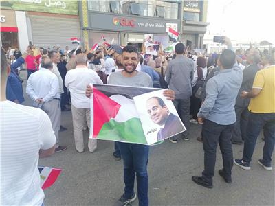 بالصور مظاهرات حاشدة بطنطا لرفض تهجير الفلسطينيين لسيناء وتأييد قرارات السيسي 