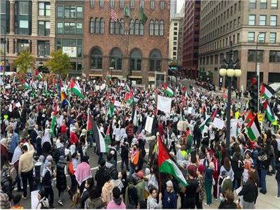 تظاهرات في أمريكا تنديدا بالعدوان الإسرائيلي