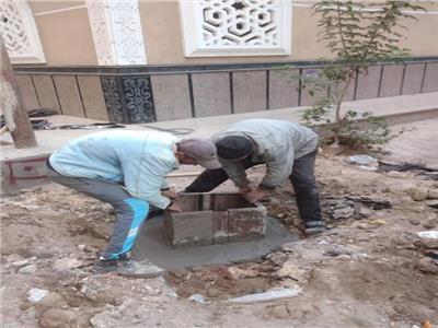  صيانة وإنشاء عدد من غرف صرف مياه الأمطار بمراكز ومدن الإسماعيلية 