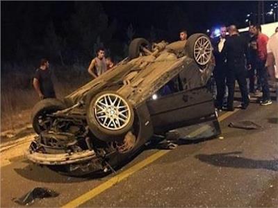 إصابة 5 أشخاص في حادث انقلاب سيارة ملاكي بالمنيا 