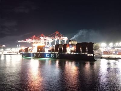  ميناء الإسكندرية يستقبل أكبر سفينة حاويات في تاريخه بحمولة كلية 142 ألف طن     